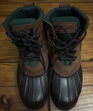 LL Bean Bean Boots Mens 11 M Padded Collar Leather Maine Hunting Shoes EUC Duck