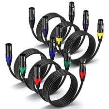 XLR Cables, 1.5 Feet 6-Pack XLR Male to Female Microphone Cable, 3-Pin Balanc...