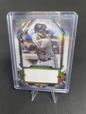 2024 EVAN LONGORIA TOPPS TRIPLE THREADS JUMBO GAME USED JERSEY RELIC #D/48 CARD