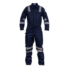 Just In Trend Premium High Visibility Hi Vis Coveralls Leg Zipper 4XL, Navy