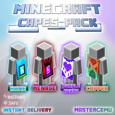 Minecraft 4 Capes Pack - AUTOMATED INSTANT DELIVERY - Java  Bedrock