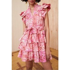Ulla Johnson Lulua Floral Ruffle Mini Dress Size 12