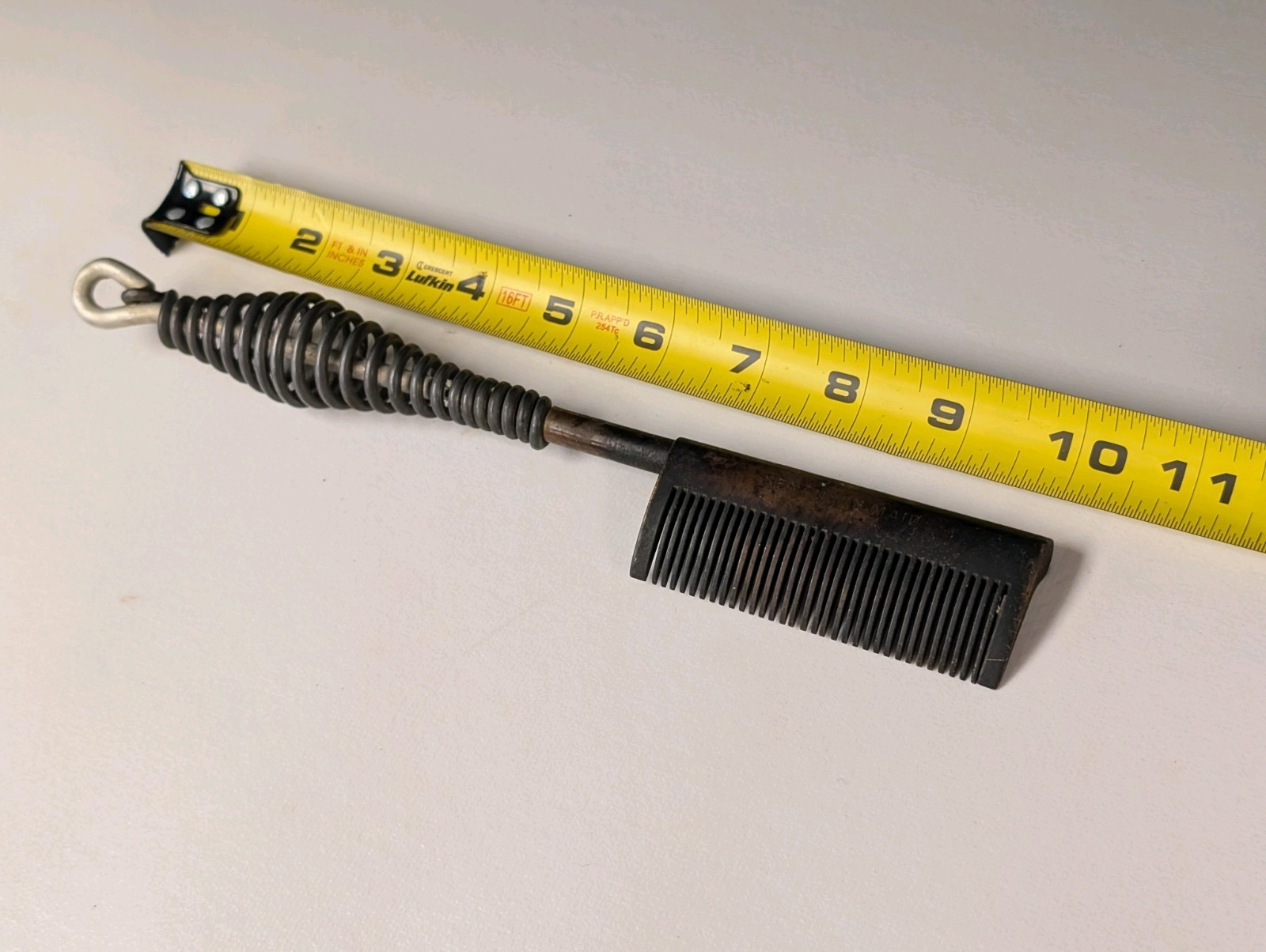 Vintage Kentucky Maid Brass Hair Straightener Pressing Hot Comb Metal Handle