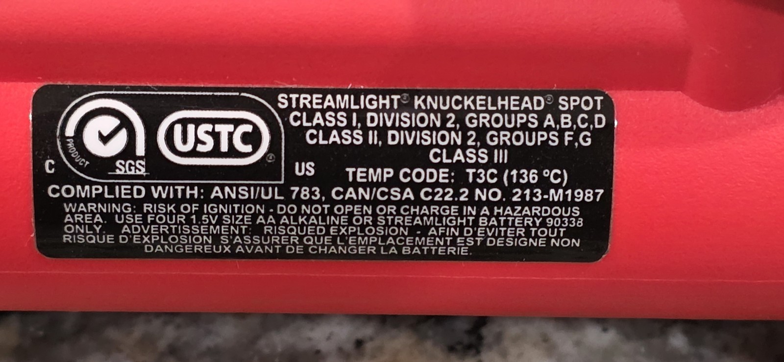Knucklehead Streamlight Pivoting Rechargeable Spot Light 213-M1987 New W/O Box 