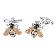 RunootPR Bumble Bee Cufflinks Cuff links for Men Personalized Gold Honey