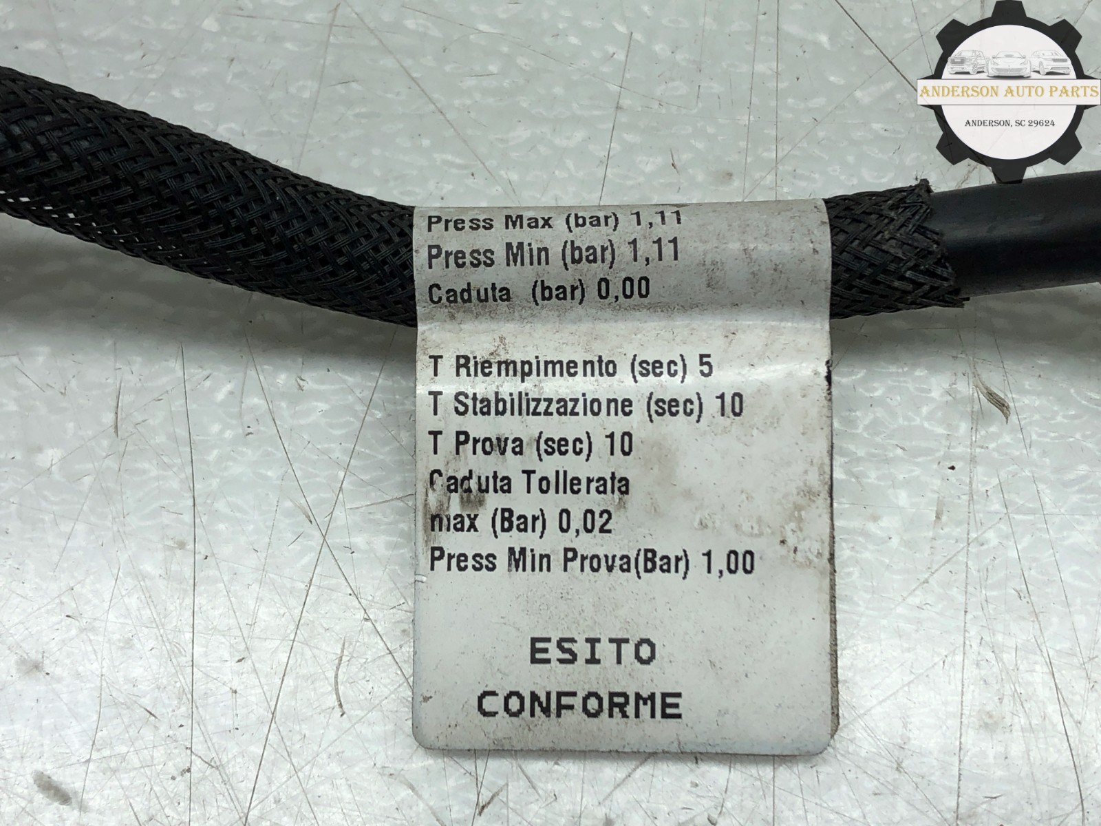 2014-2019 MASERATI QUATTROPORTE 3.8L SECONDARY AIR PUMP HOSE LINE PIPE SET OEM