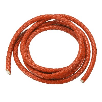 5mm rundes geflochtenes Lederband zum Basteln,Orange/Rot (1,1 Yards)