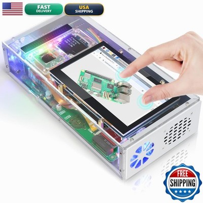 FREENOVE Raspberry Pi 5 Case 4.3'' Touchscreen 128GB SSD 5MP Camera OLED Speakers