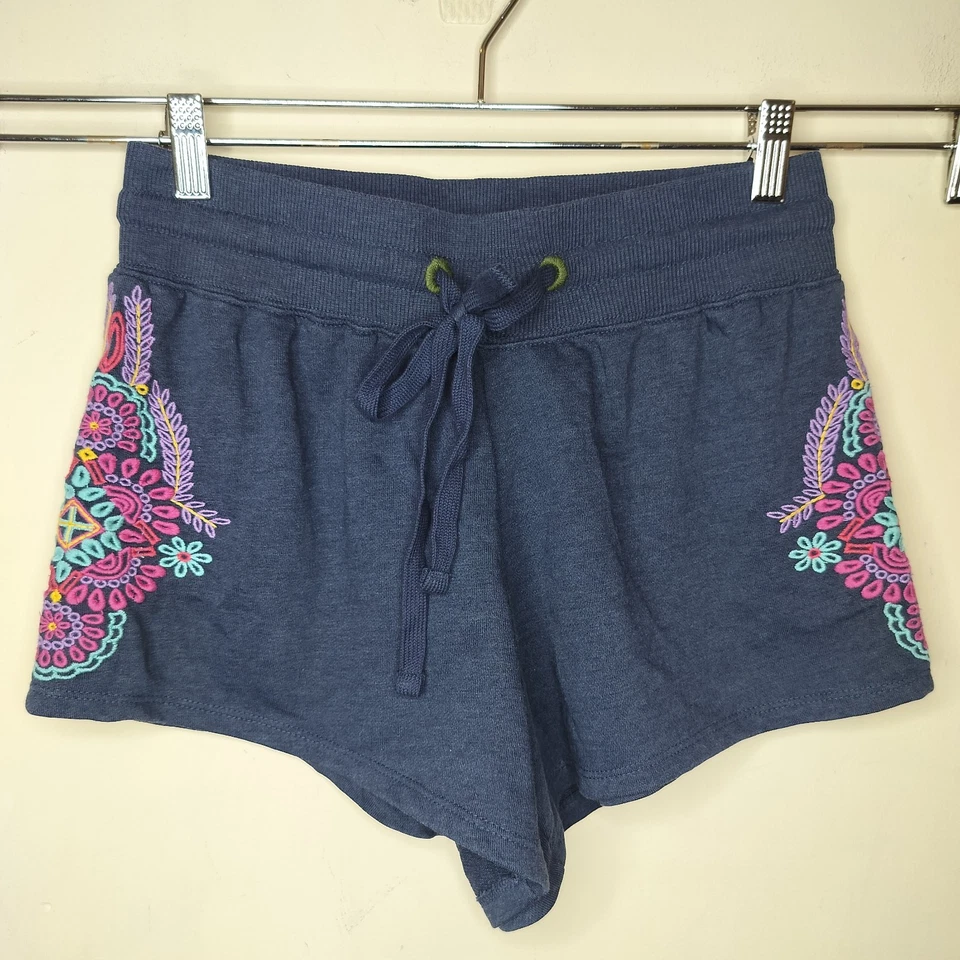 Шорты для повседневной практики Anthropologie XS с цветочной вышивкой пот хлопок для отдыха - Изображение 2 из 4