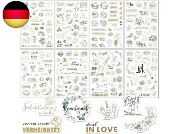 Sticker Hochzeit GäStebuch (230+ Motive), Vintage Hochzeit Aufkleber, Sticker-image