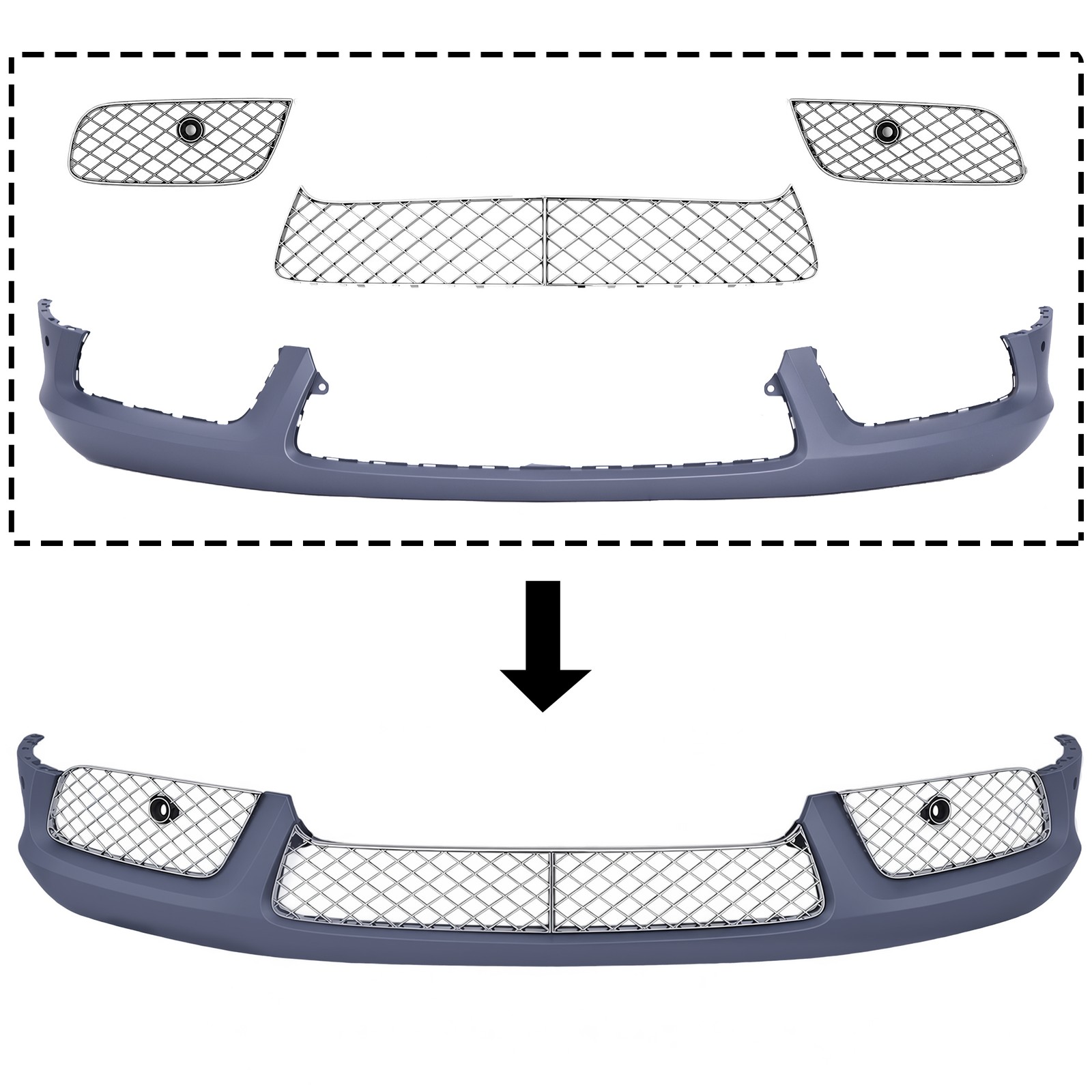 Bentley Continental GT 2012-2015 Front Lower Bumper grilles Set