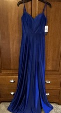 PROM GOWN NEVER WORN! City Triangles Royal Blue Long Sweetheart Neck Size 3