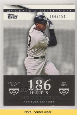 2007 Moments & Milestones 94/150 Alex Rodriguez (2005 AL MVP 194 Hits) READ 0a3