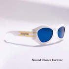 B1U Sunglasses -White with Blue Lenses Brand New in Box Christian Dior Signature