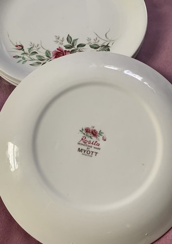 Four (4) Pretty Vintage Rosita Myott Bread Plates Made In England - Picture 3 of 3