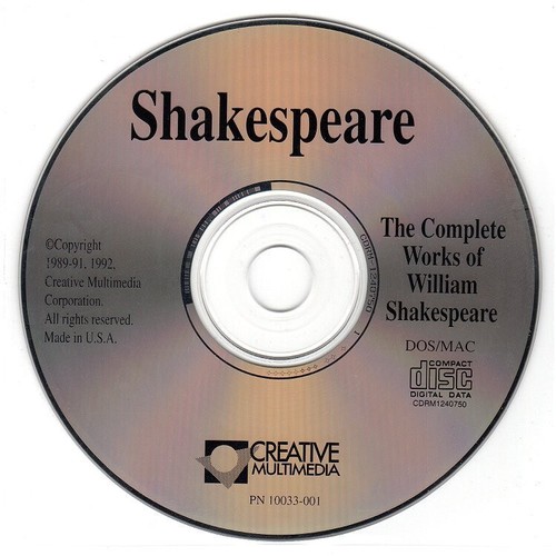 The Complete Works of Shakespeare (CD-ROM, 1992) for DOS/MAC - NEW in SLEEVE - 第 1/2 張圖片