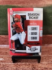 2022 Panini Chronicles Season Ticket TJ Friedl Rookie Baseball Card #16. rookie card picture