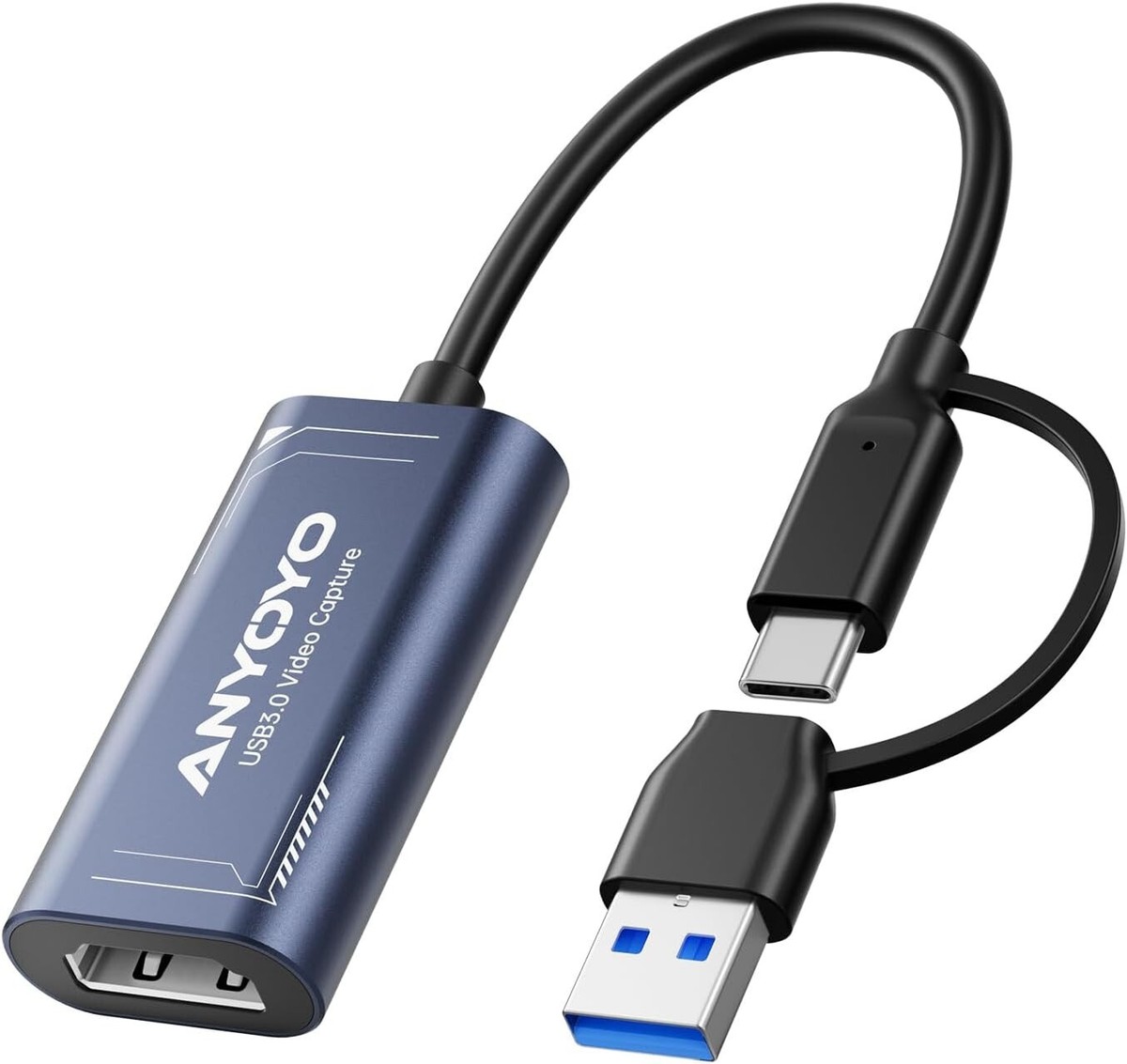 USB C/A HDMI Capture Card 1080P 60FPS Video for Streaming, OBS