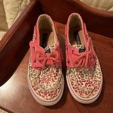 Sperry Top-Sider Bahama JR Boat Shoe, Pink Gold Leopard