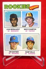 Juan Bernhardt Rookie Infielders 1977 Baseball Card TOPPS #494 EX 