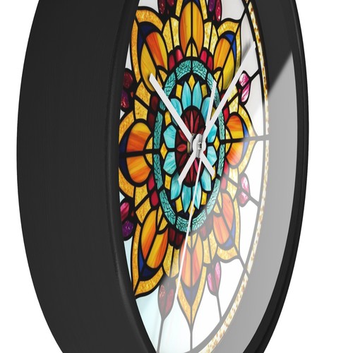 Mandala Reloj de Pared Vidrieras Imitación Oficina Reloj Estilo Boho Regalo para Mamá, - Imagen 6 de 19