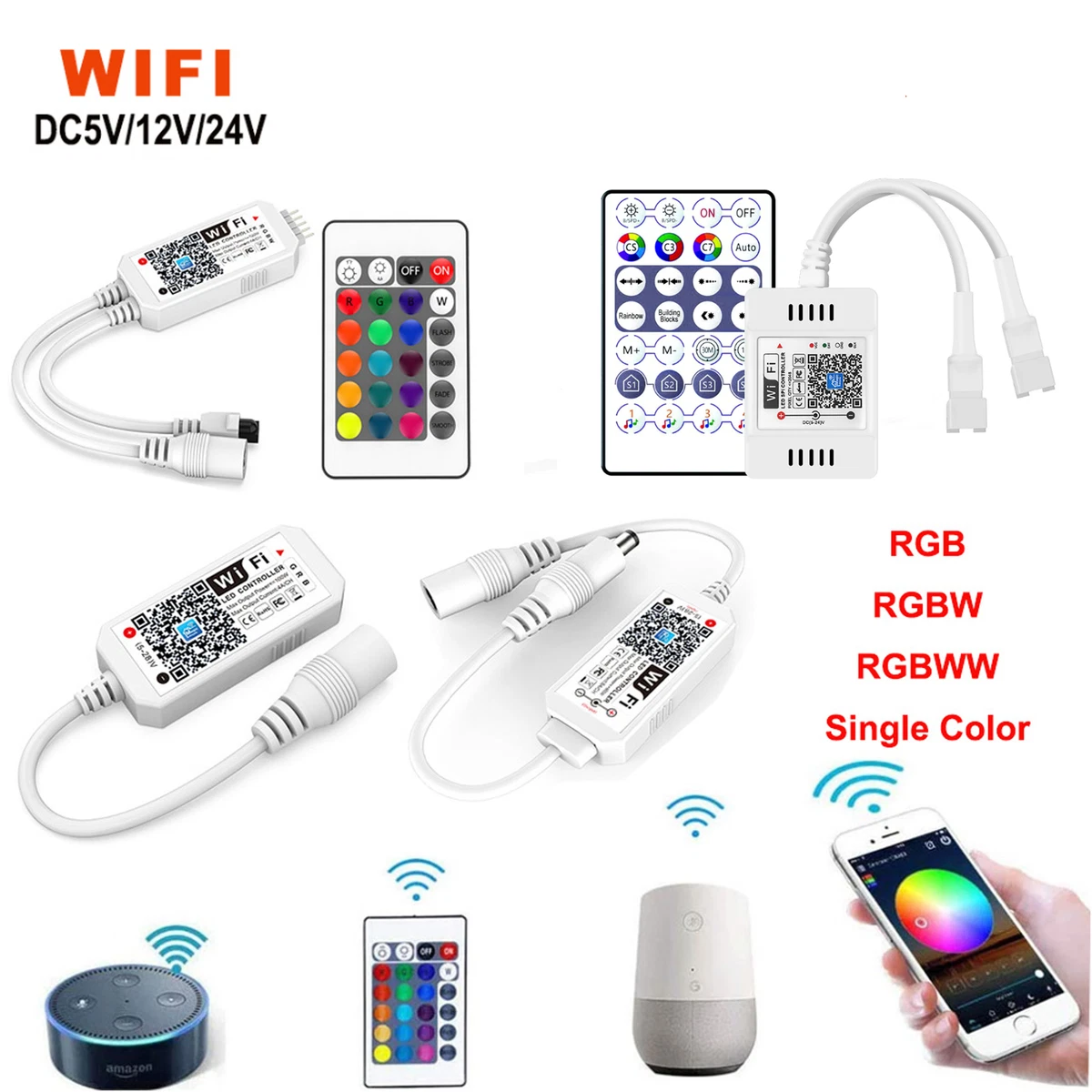 RF RGBW LED Strip Light Controller Pro with Remote, 4 Zone