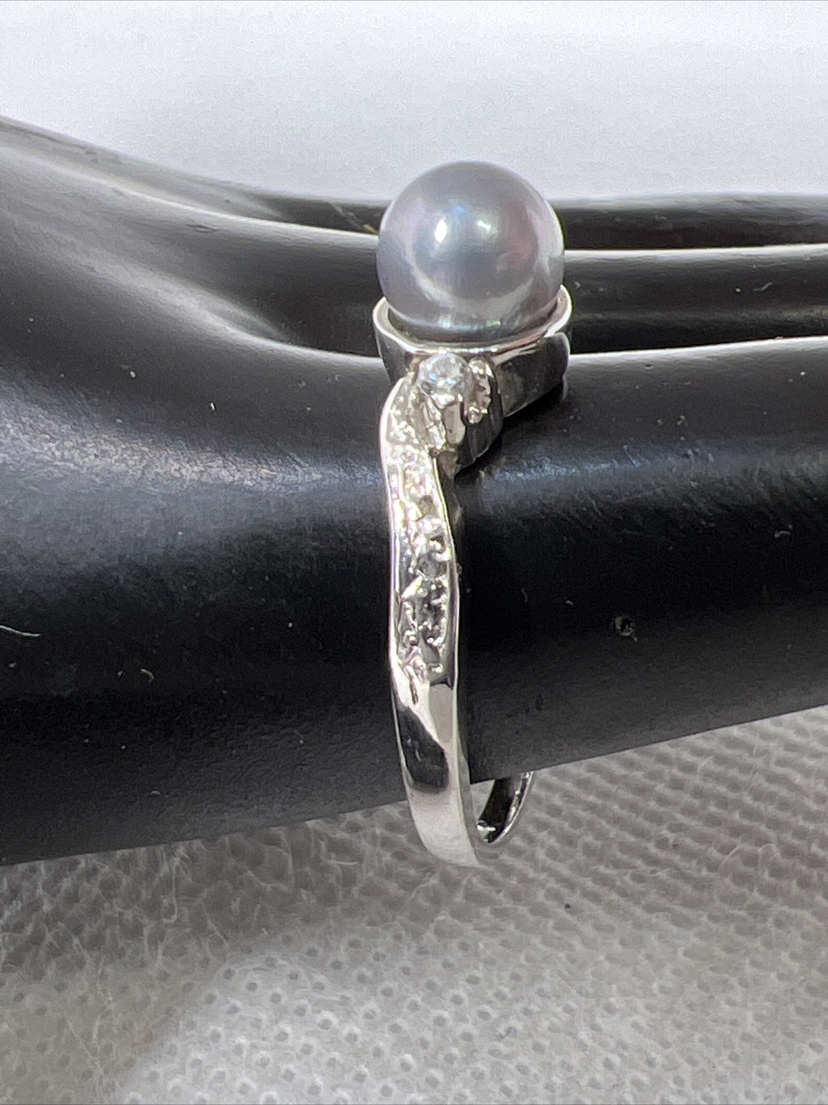 Beautiful Solid 925Sterling Silver Gray Pearl & W… - image 7