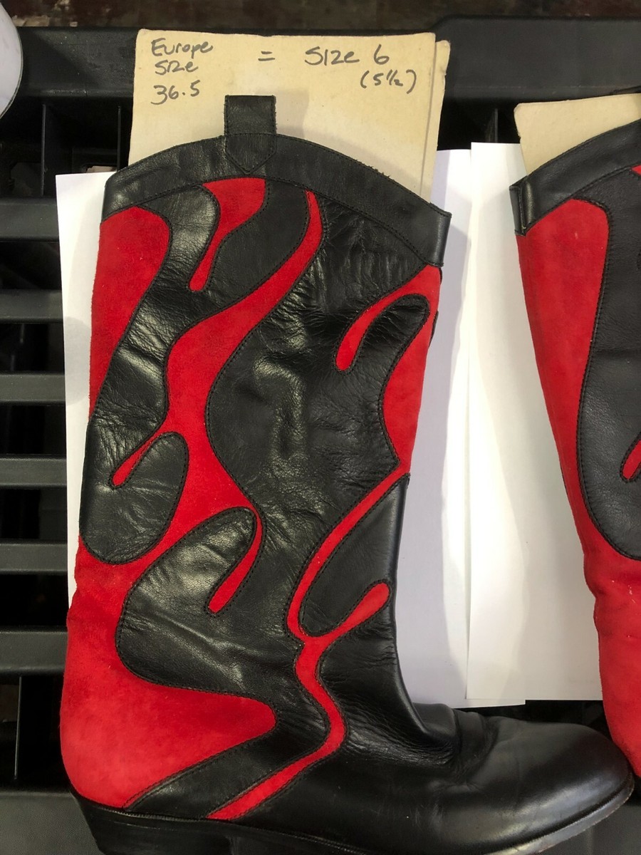 Vero Cuoio Leather Boots Red Black Design EU