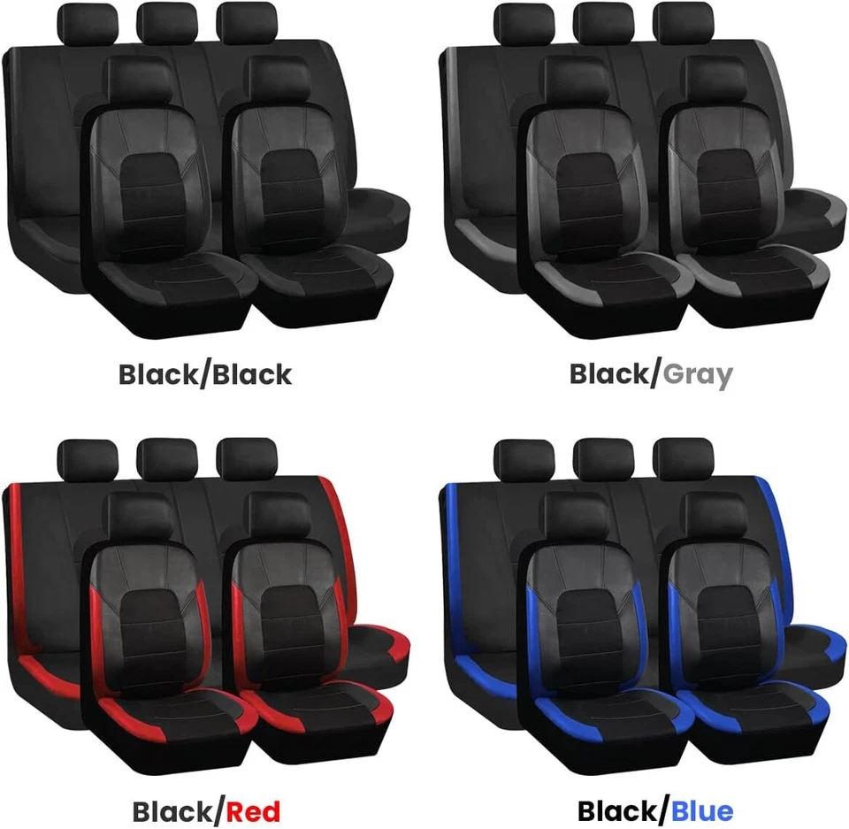 For Honda Car Seat Covers PU Leather Full Set 5 Seats Front Rear Protectors - Изображение 2 из 4