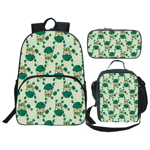 3-teilig Keroppi Anime Schule Rucksack Set Schulter Lunch Taschen Bleistiftetui Reisen - Bild 18 von 41