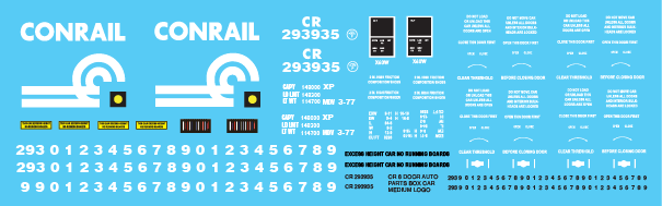 HO Scale - Conrail 8 Door Auto Parts Box Car Medium Logo