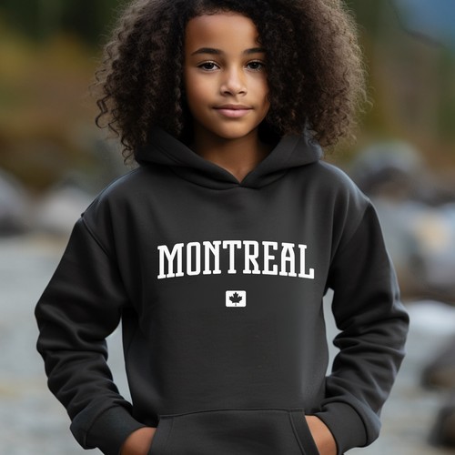 Montreal Kids Hoodie | Montreal Canada Youth Pullover Hoodie | Quebec, Canadian - Picture 3 of 6
