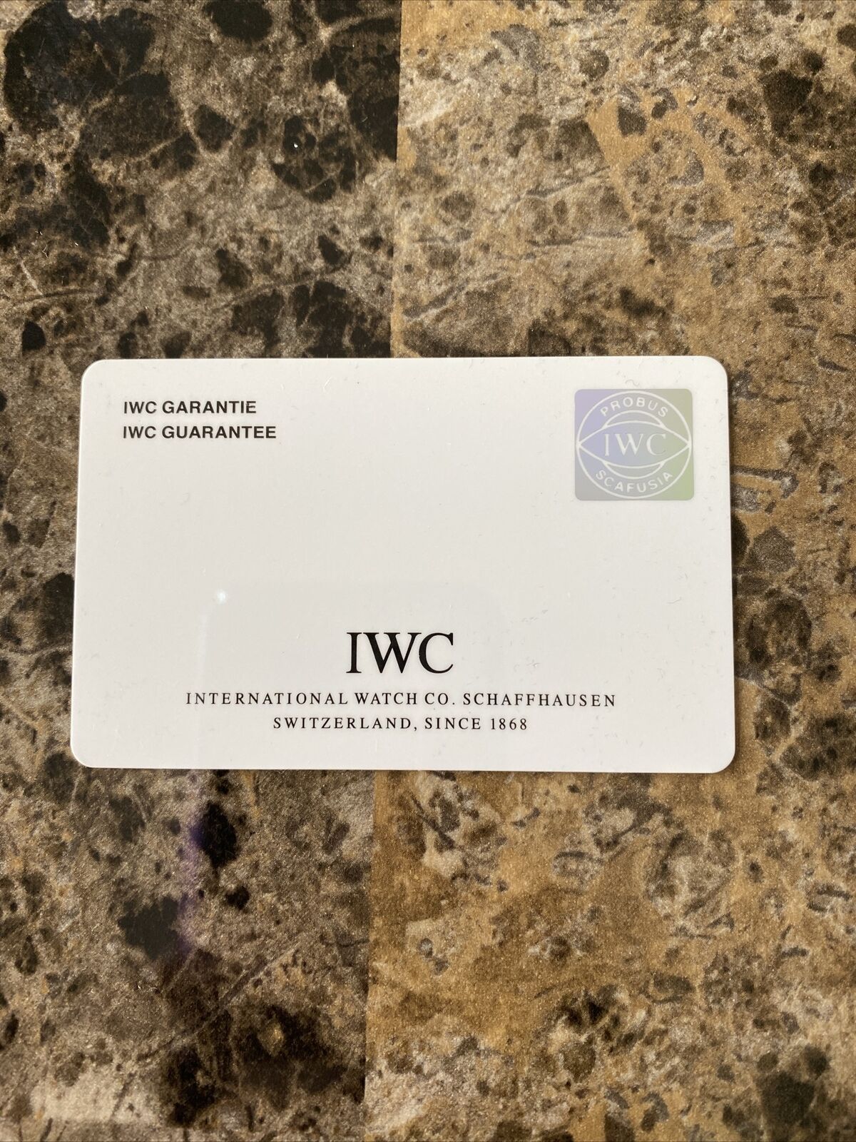 IWC GUARANTEE Card Warranty Card Open Authentic