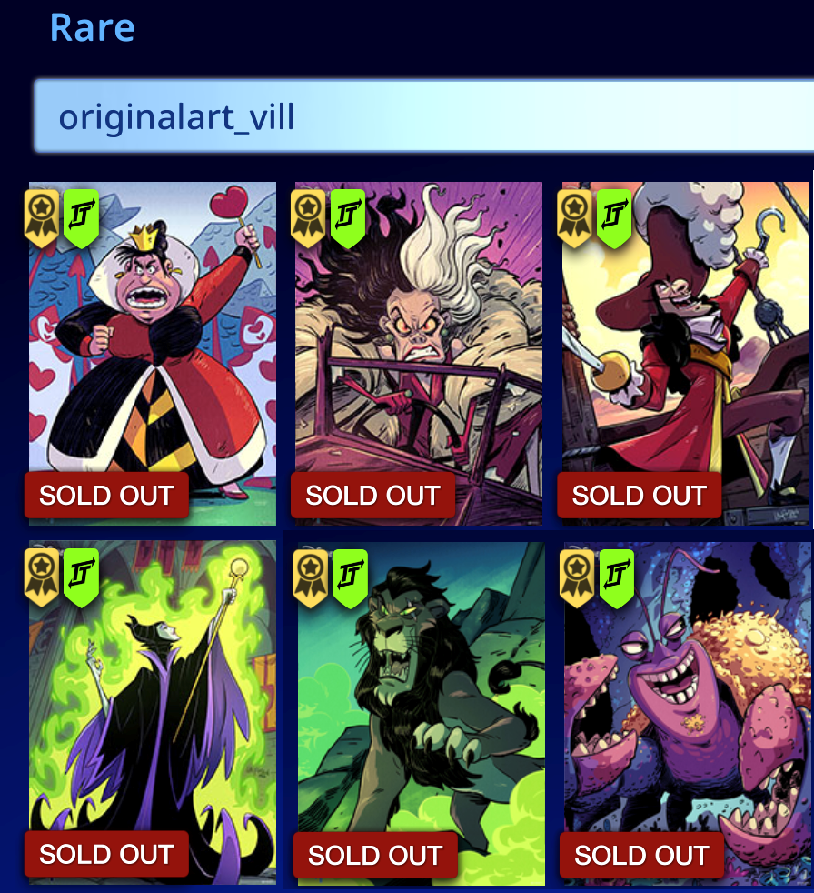 Topps Disney Collect Original Art Disney Villains by Derek Laufman