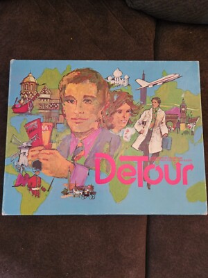 Vtg MCM 1972 American Greetings Boardgame Detour Box Very Nice 6 Player Complete
