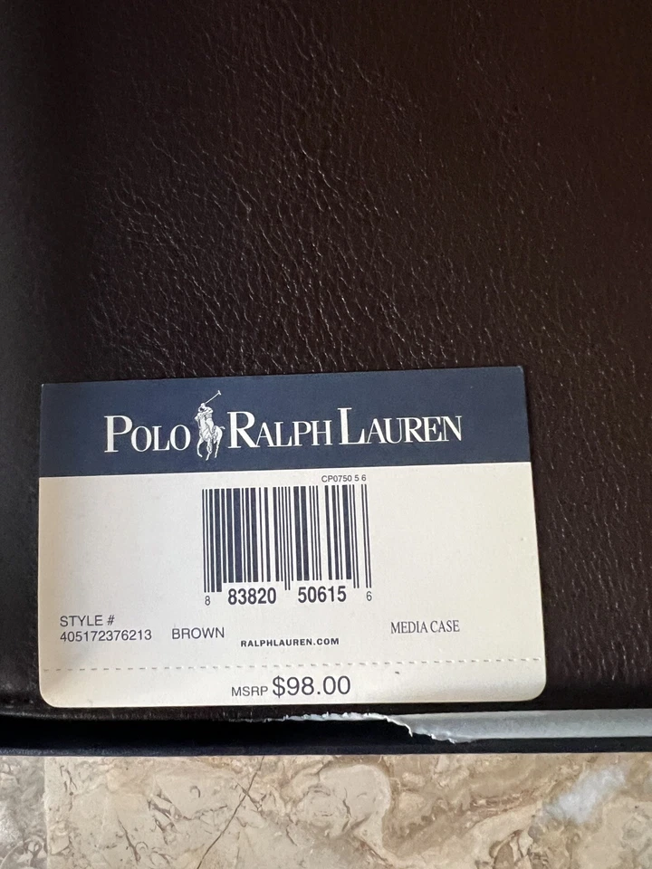 3 Polo Ralph Lauren  Leather Tablet Case Brown Tan (For Original Apple iPad $98 - Image 3 of 4