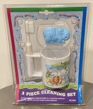 Vintage Pecoware NOAHS ARK Kids Toothbrush Cup Cleaning Set SEALED