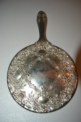 Vintage Dressing Table Set Silver Tone Hand Mirror-brush-comb vanity set - Picture 3 of 7
