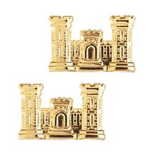U.S. Army Officer Branch Insignia Pin Collar Engineer Brite New (Pair)
