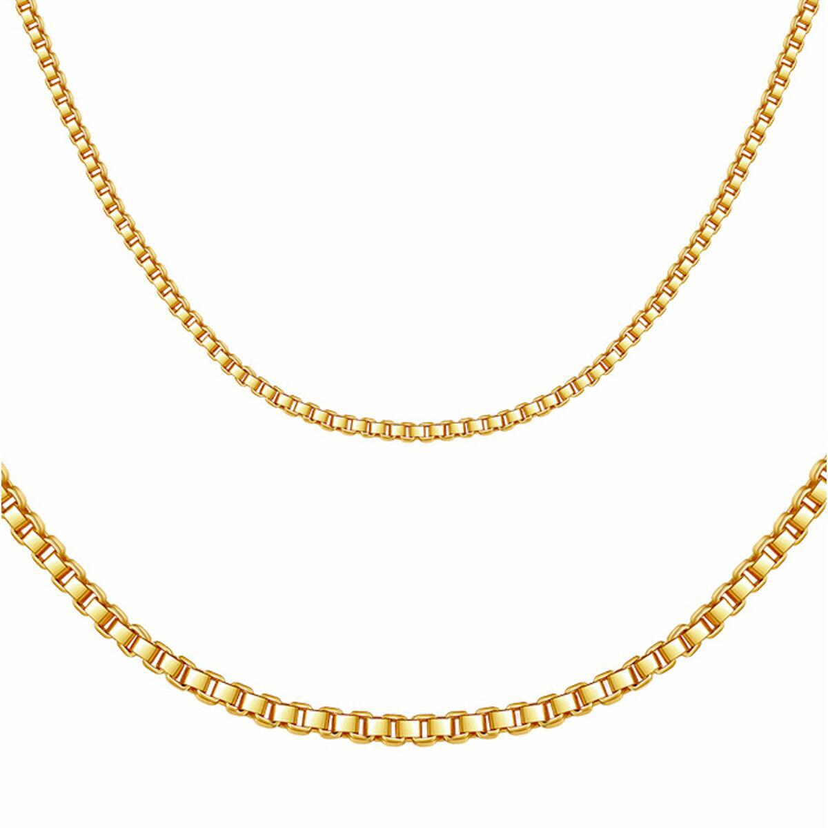 Venezianerkette Halskette 24 Karat Gold vergoldet gelbgold Damen Herren K6076D