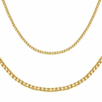Kette Venezianerkette Gold vergoldet 24 Karat Hellgold Damen Herren K6076D - Bild 1 von 4