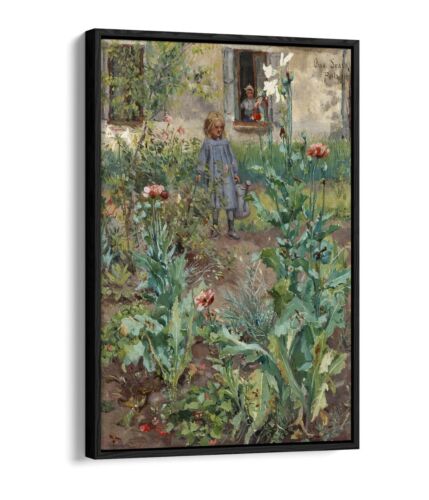 OTTO STARK, GARDEN IN PARIS -FLOAT EFFECT CANVAS WALL ART PRINT - Picture 1 of 12