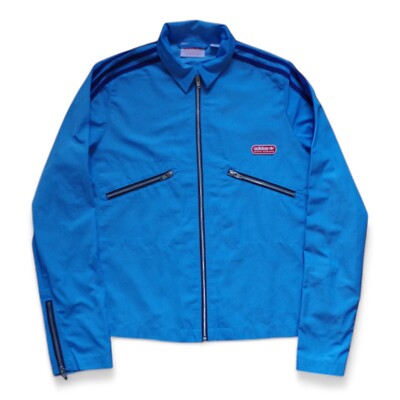 ADIDAS X LOTTA VOLKOVA BLUE NYLON ZIP SHIRT JACKET Size M