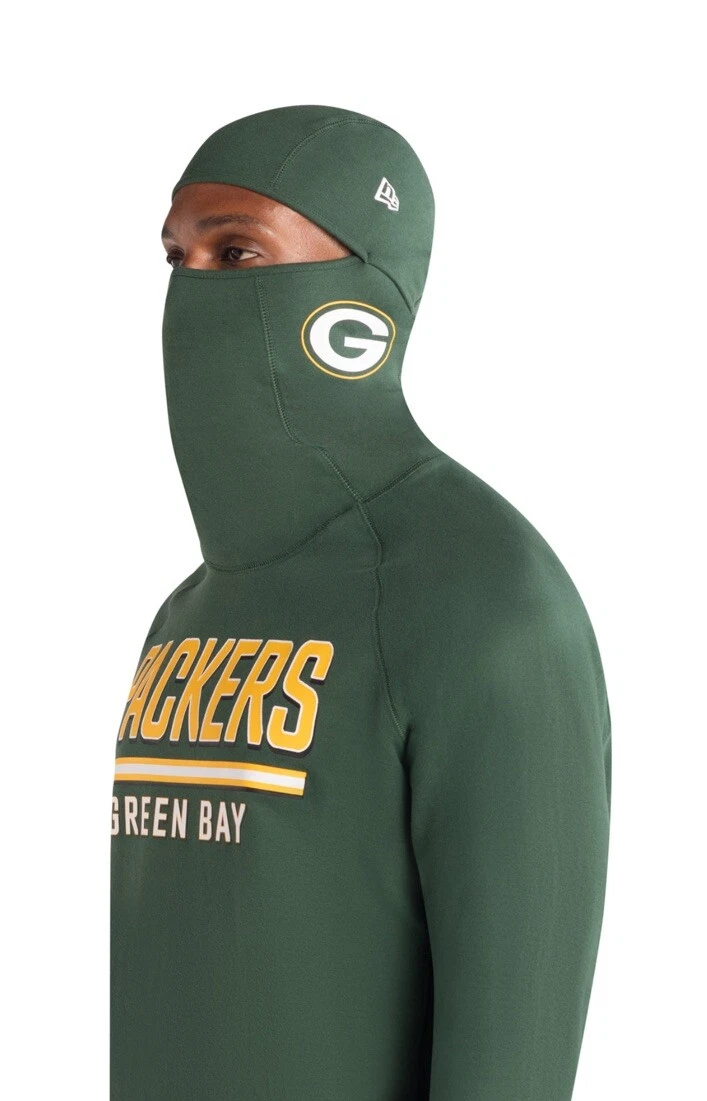 Green Bay Packers New Era Balaclava Mask Hoodie Mens Medium NWT