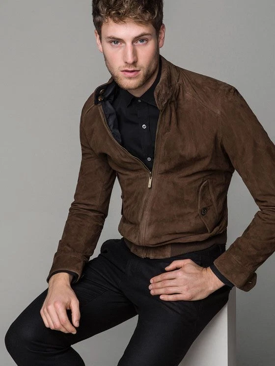Brown Suede Leather Jacket Men Bomber/Flight Size XS S M L XL XXL Custom Made