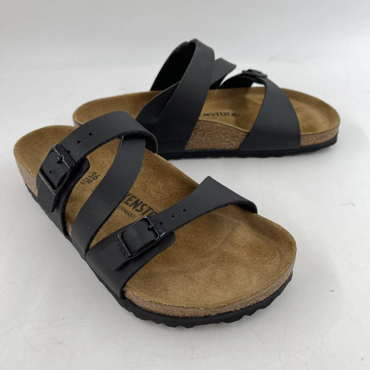 NEW Birkenstock Women s Salina Black Sandals Adjustable Double