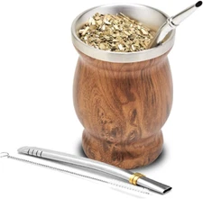 Stainless Steel Double-Wall Mate Cup and Bombilla Set - Yerba Mate Set Includ...