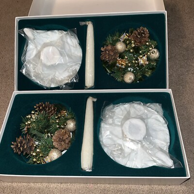 2 Oneida Silver-plated 3 piece Chamberstick Ensemble Christmas New See Details