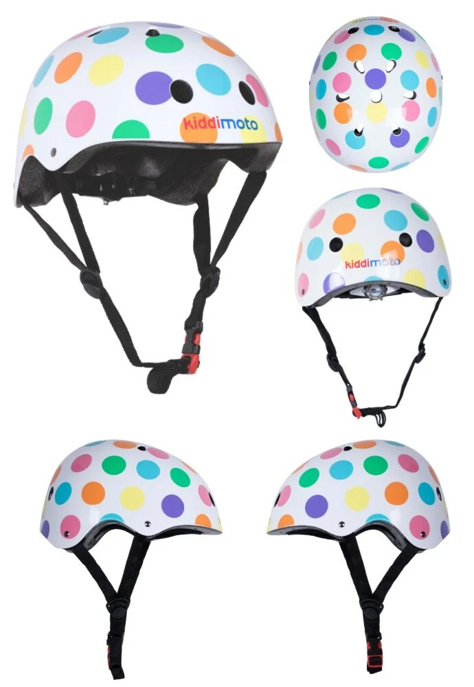 Kiddimoto pastel dotty helmet top