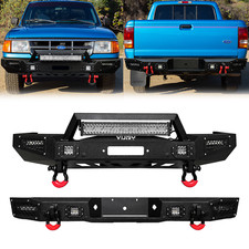 Vijay For 1993-1997 Ford Ranger Steel Front And Rear Bumper Wwinch Platelights